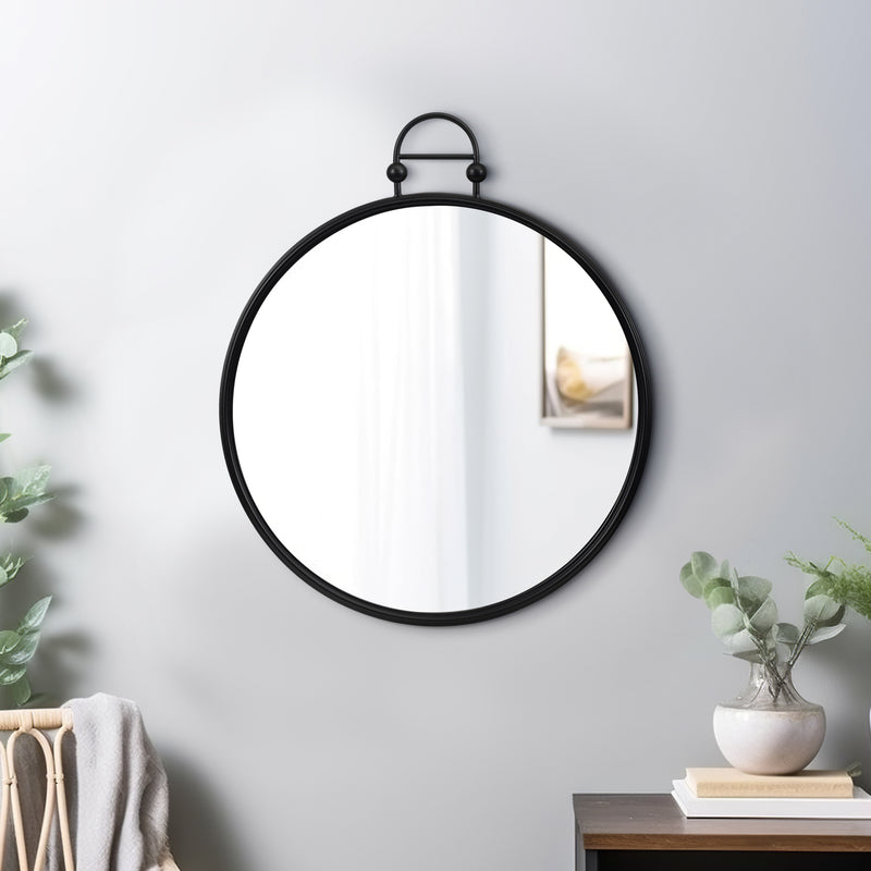 Metal, 24 Mirror Metal Hoop, Black Wb