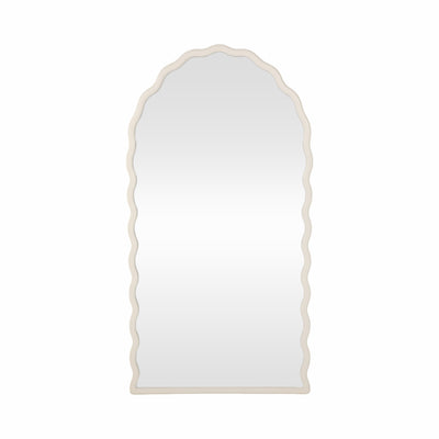 31x59 Wavy Leaner Mirror, White