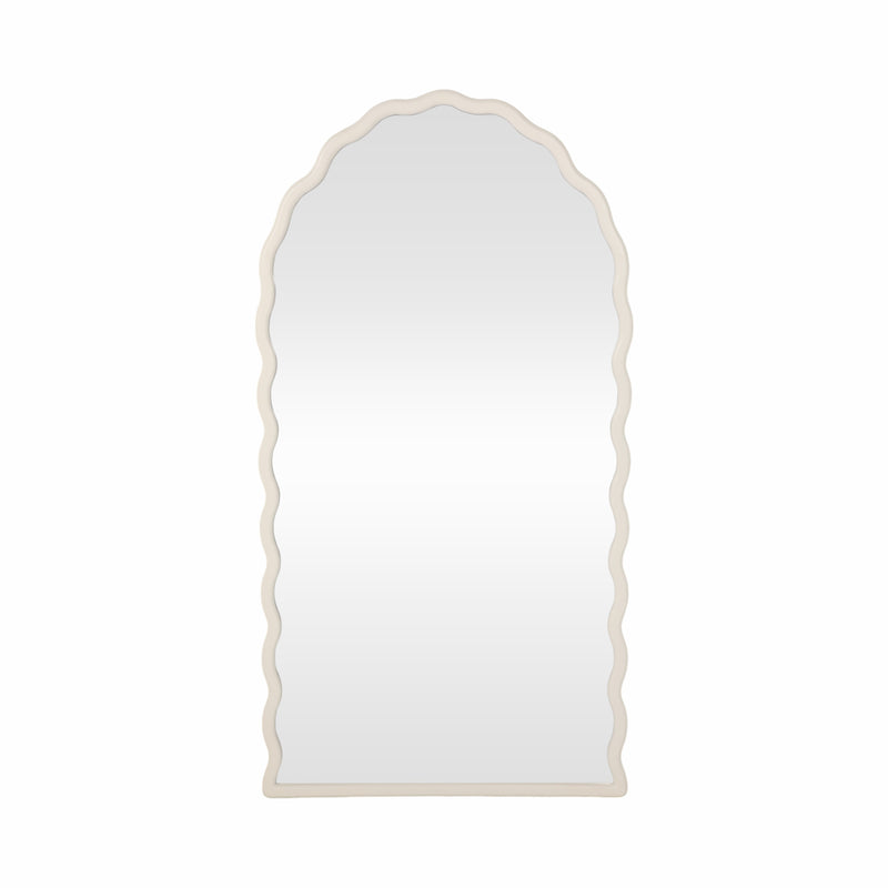 31x59 Wavy Leaner Mirror, White