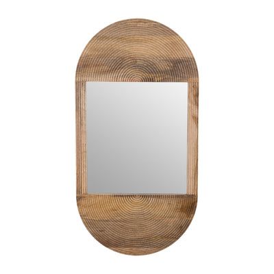 WOOD, 34LX18W OVAL MIRROR, BROWN