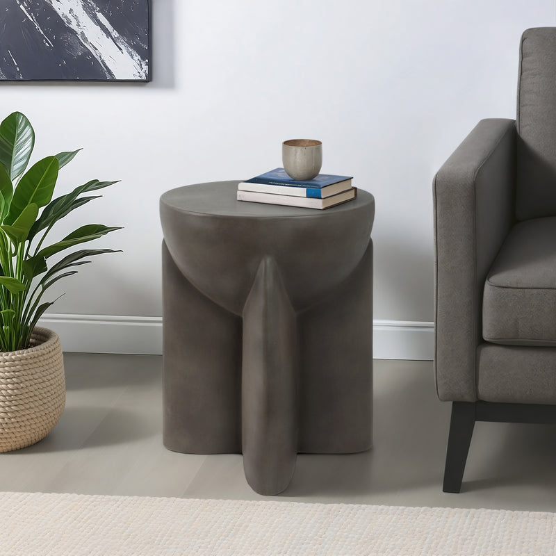 Concrete, 19 Contemporary Accent Table, Dark Grey