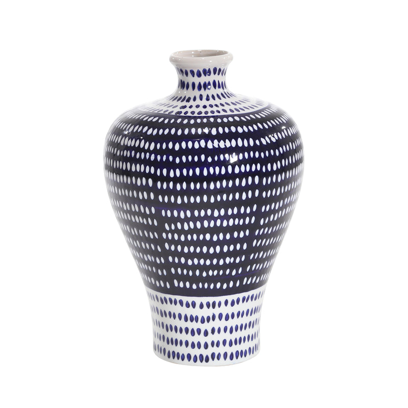 Ceramic Vase, Blue/White