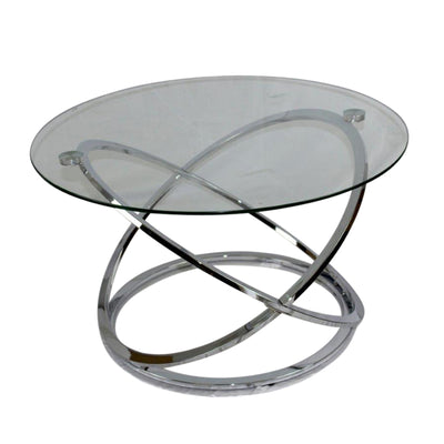 Round Coffee Table, Clear / Silver, Kd