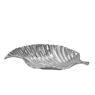 CERAMIC LEAF TRAY, SILVER BIRCH