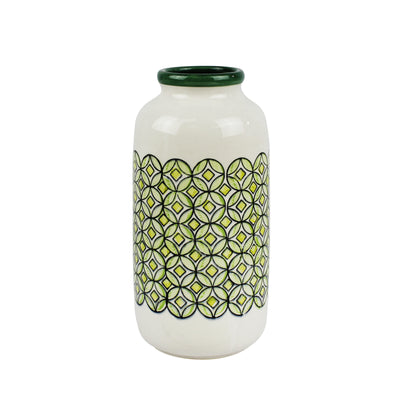 CERAMIC JAR IVORY/GREEN