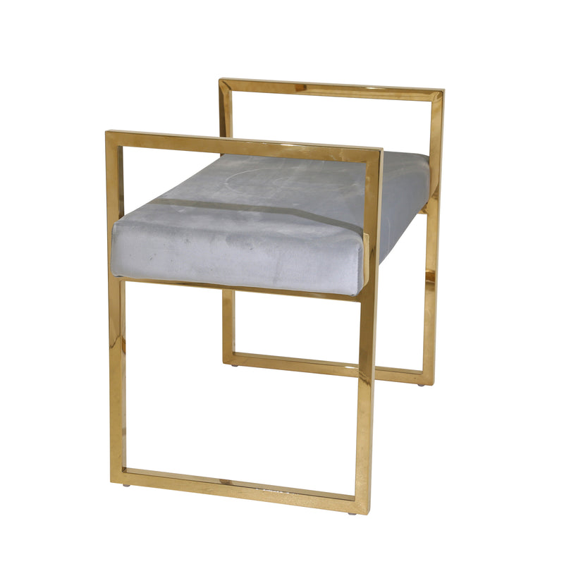 Vanity Bench, Gold/Gray