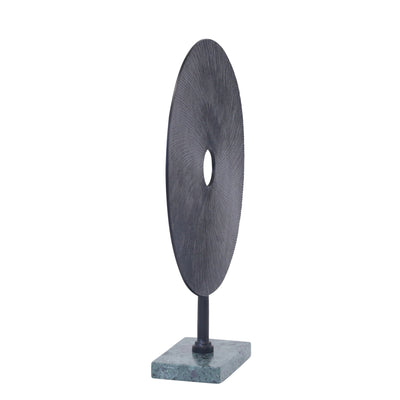 ALUMINUM BLACK DISK ON GREEN BASE, 18