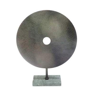 ALUMINUM BLACK DISK ON GREEN BASE, 18