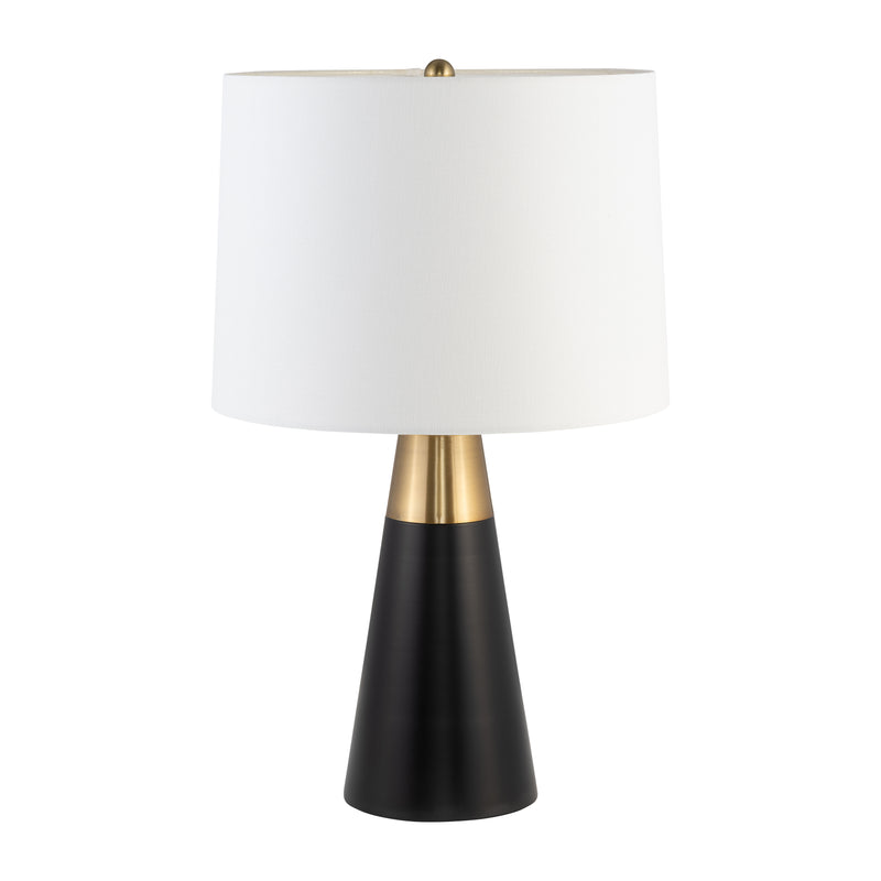 Metal,s/2,23h,2tone Cone Tbl Lamps,blk/gld