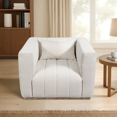 40 Andreeva Tufted Accent Chair, Ivory