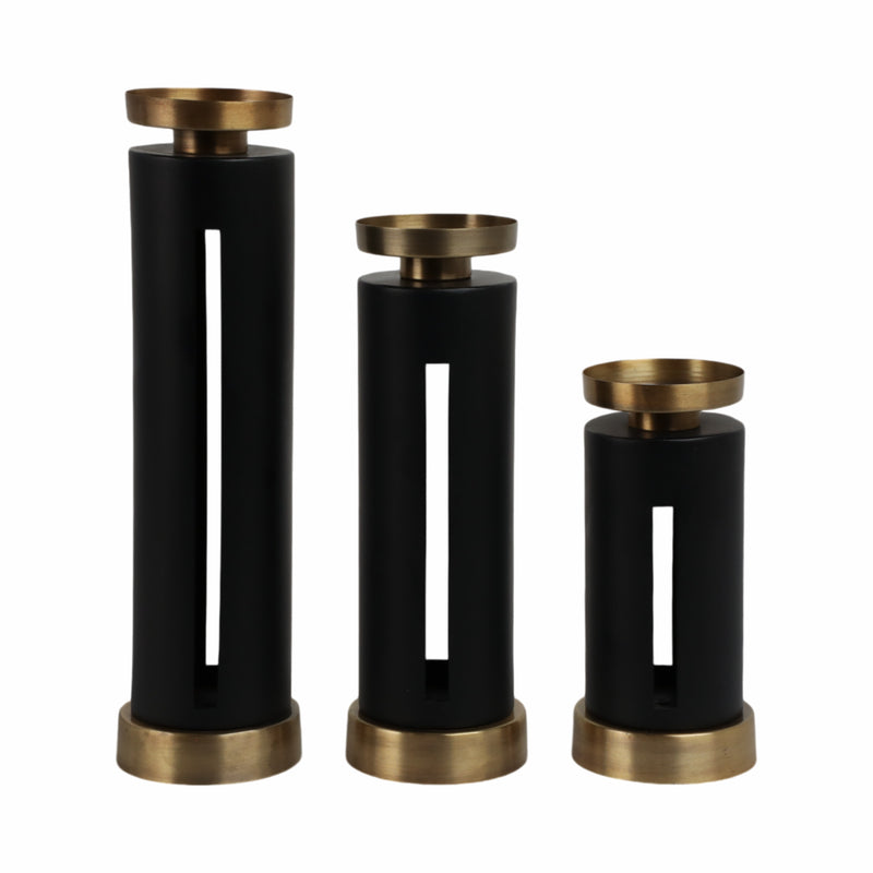 S/3 9/12/15 Hibbing Black And Gold Candlesticks