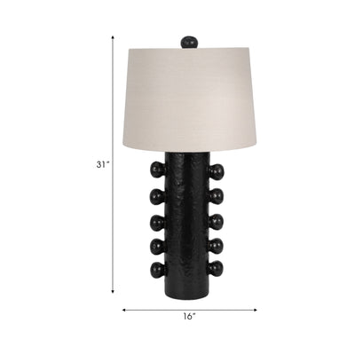 31 Tall Knobby Table Lamp, Black