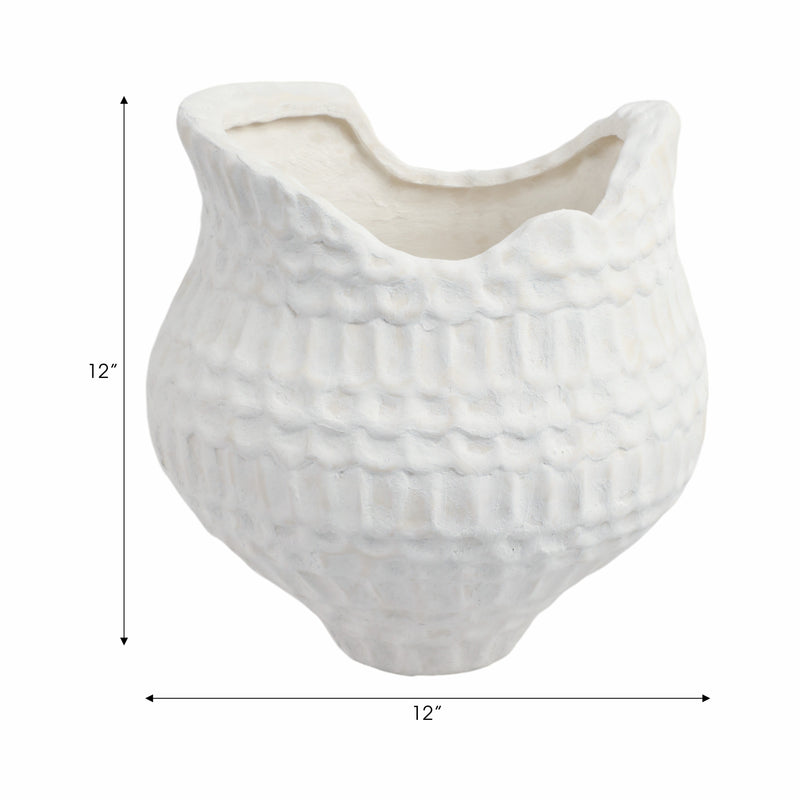 12callan Small 3d Printed Porcelain Vase, Ivory