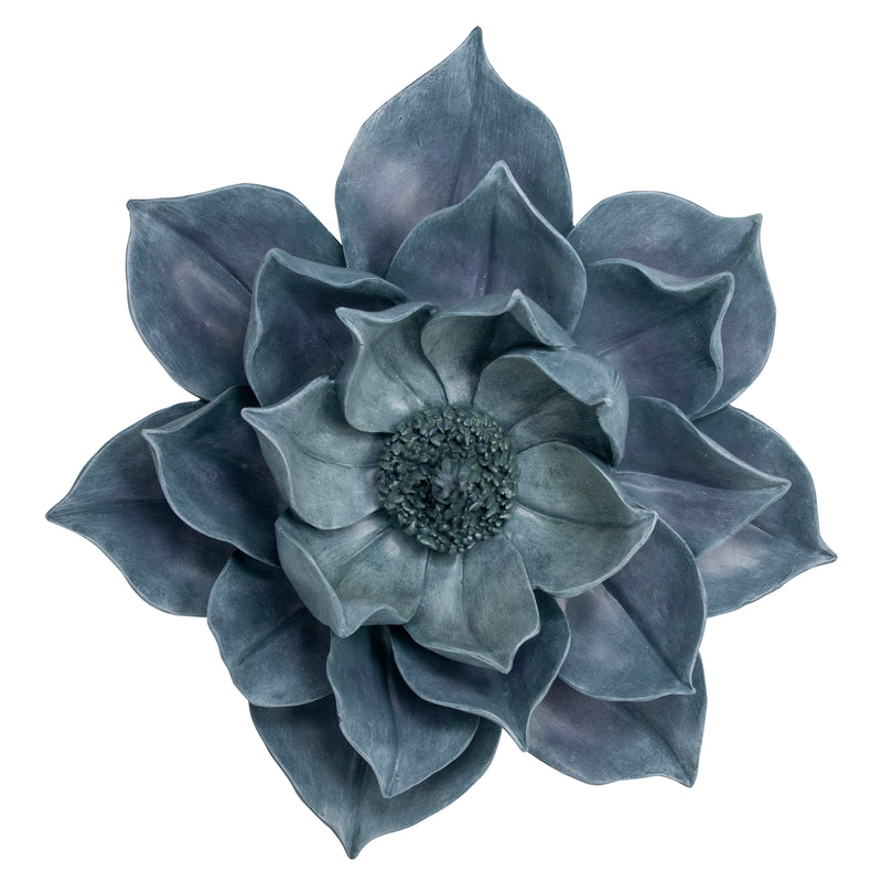 Decorative Resin Lotus Wall Flower, Blue