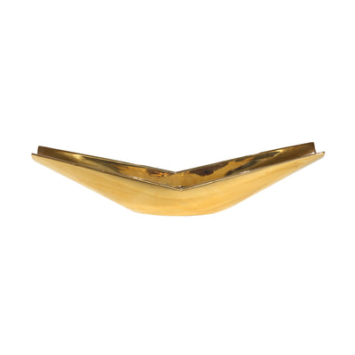 Decorative Ceramic Boat Tray, Gold