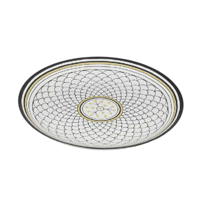 Decorative Ceramic Platter, White/Black