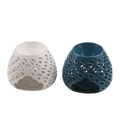 TEAL OIL BURNER CANDLE HOLDER, 4