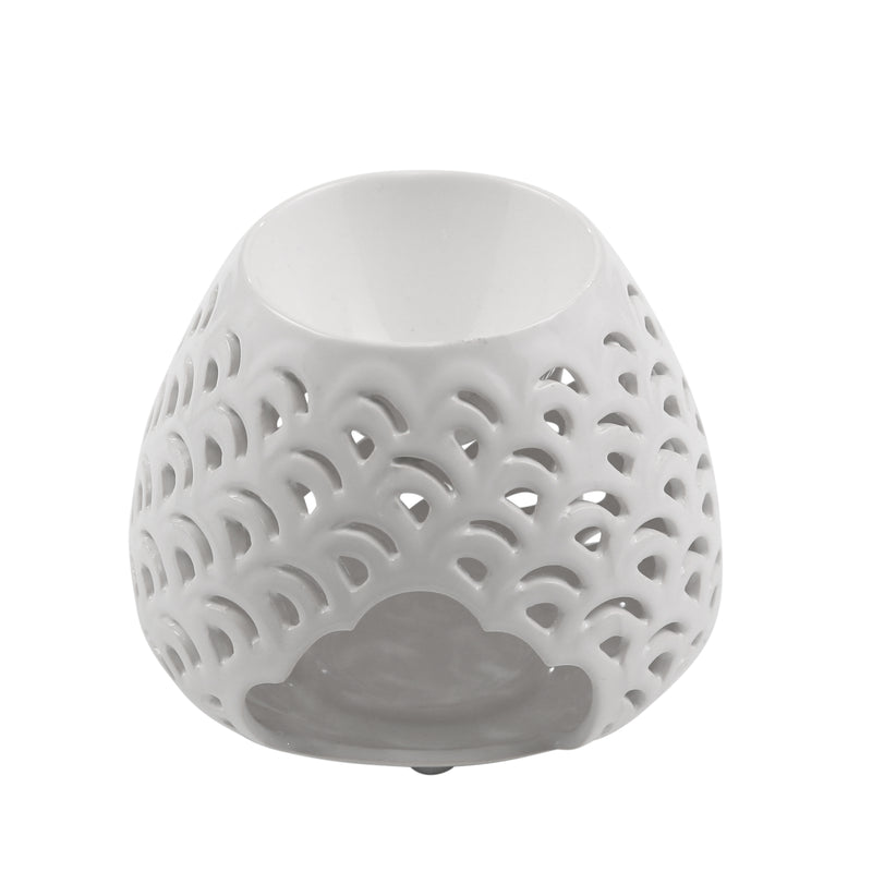 WHITE OIL BURNER CANDLE HOLDER, 4