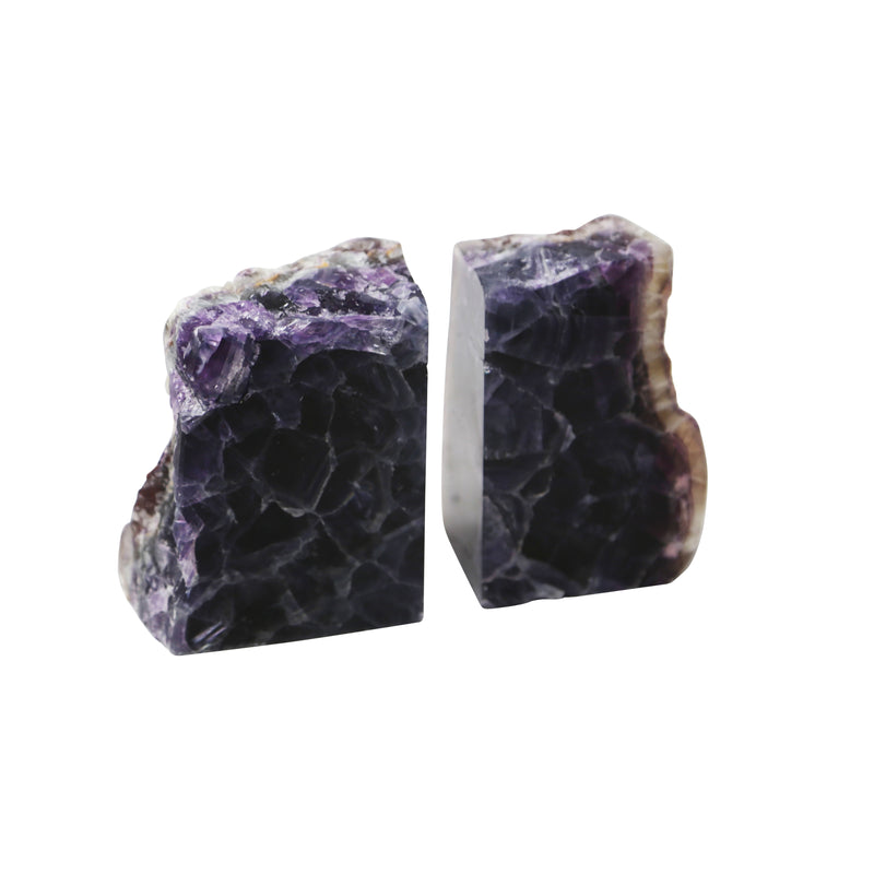 S/2 Quartz Bookends, Purple