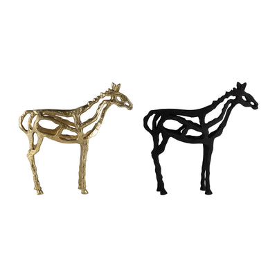 METAL,14H, HORSE ILLUSION SCULPTURE,BLACK