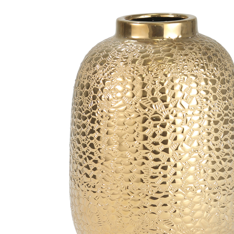 GOLD ALLIGATOR SKIN VASE 9.25