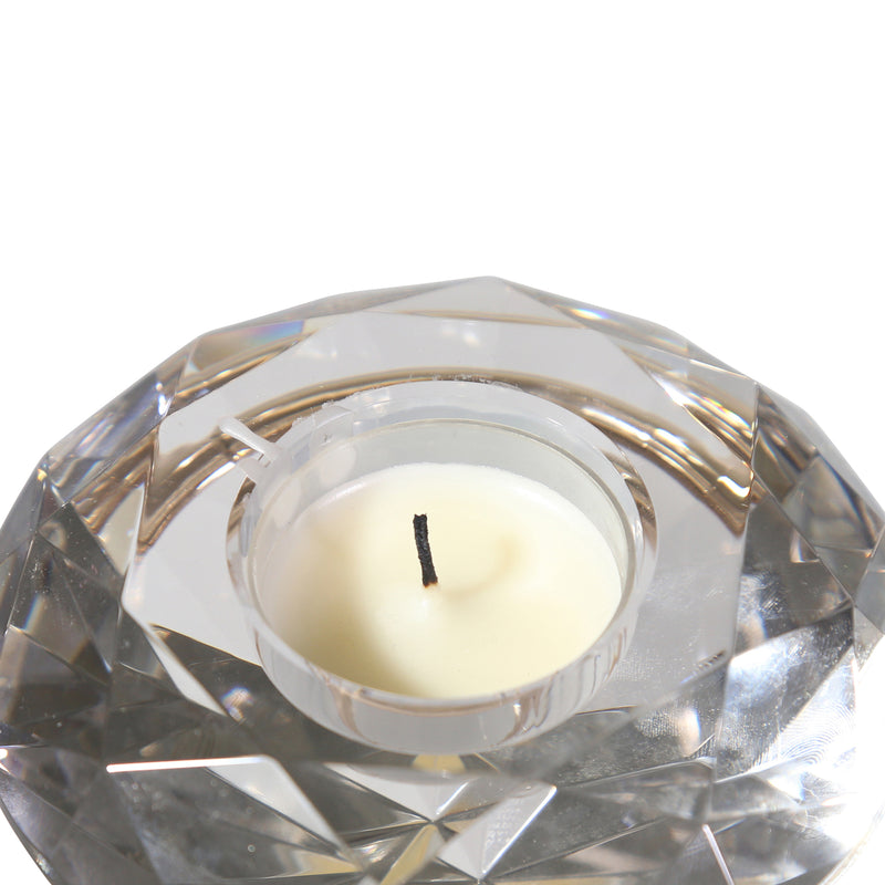 Crysrtal Diamond Tea Light Holder, Clear