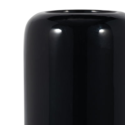 CER, 18H GROOVED VASE, BLACK