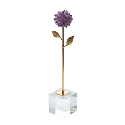 AMETHYST BALL GOLD FLOWER 16