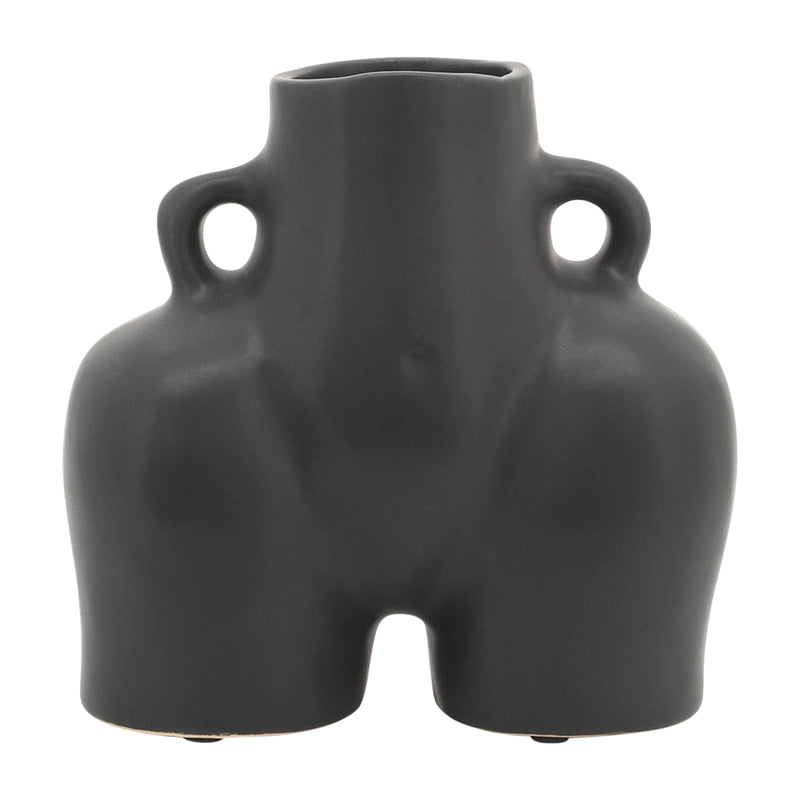 CER, 6 HALF BODY VASE, BLACK