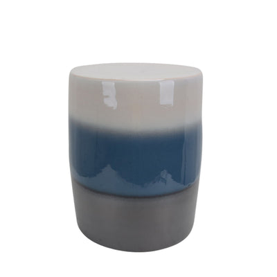 Decorative Ceramic Garder Stool, Blue Mix