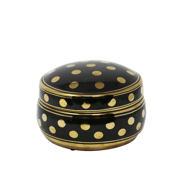 BLACK/GOLD POLKA DOT BOX 7