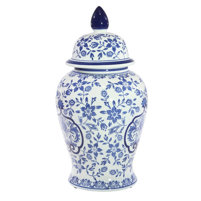 WHITE/BLUE TEMPLE JAR 18