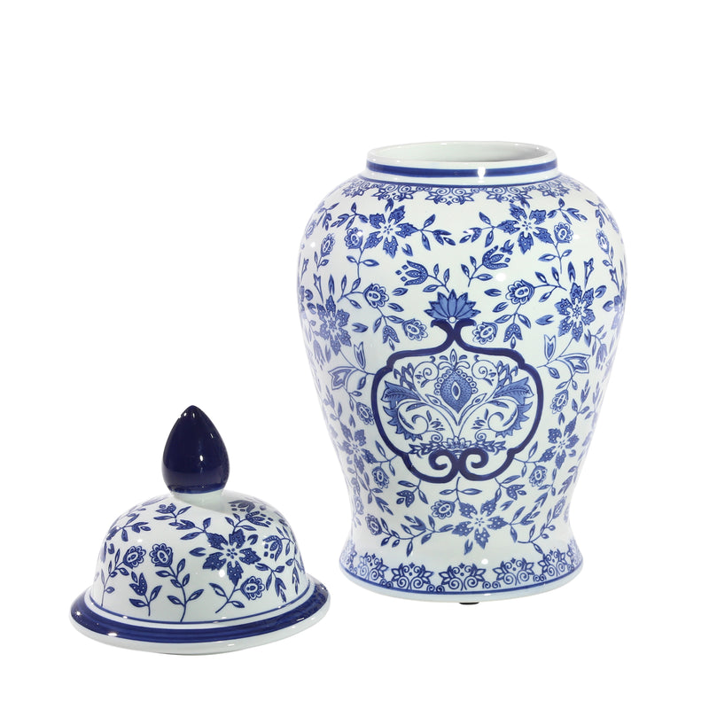 WHITE/BLUE TEMPLE JAR 18