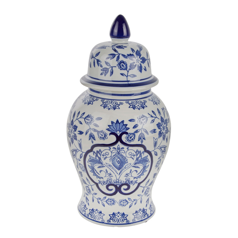 WHITE/BLUE TEMPLE JAR 14