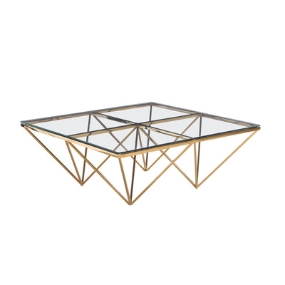 Metal / Glass Cocktail Table, Gold