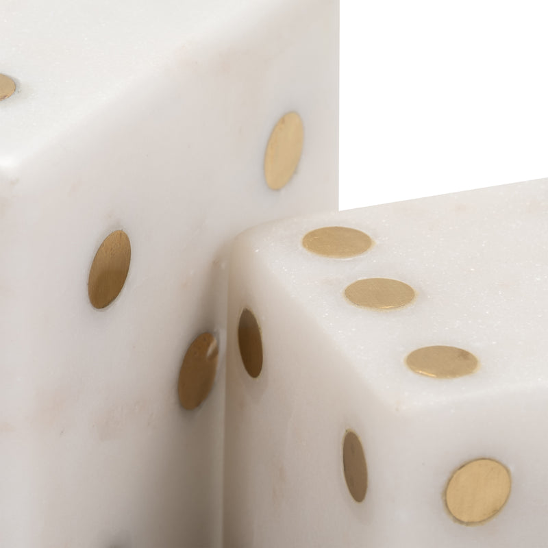 S/2 3/4 Mistry White Marble Dice