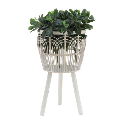 S/3 Bamboo Planters 11/13/15, White