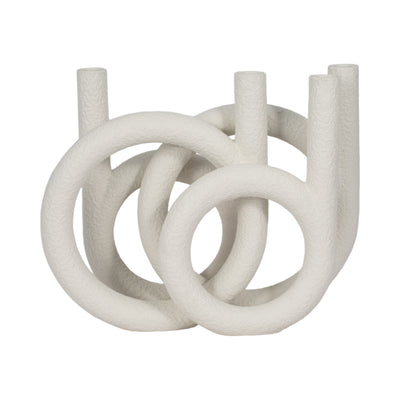 15 Looped 4-taper Candleholder, White