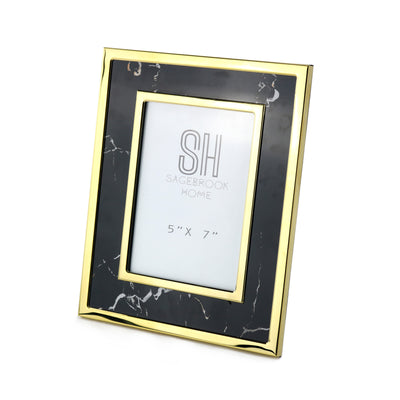 BLACK MARBLE LOOK PHOTO FRAME, 5X7