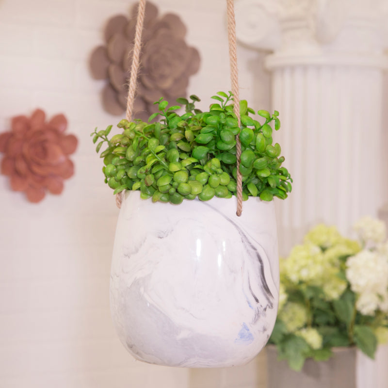 Hanging Gray Marble Planter