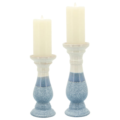 Cer, 10H Candle Holder, Skyblue