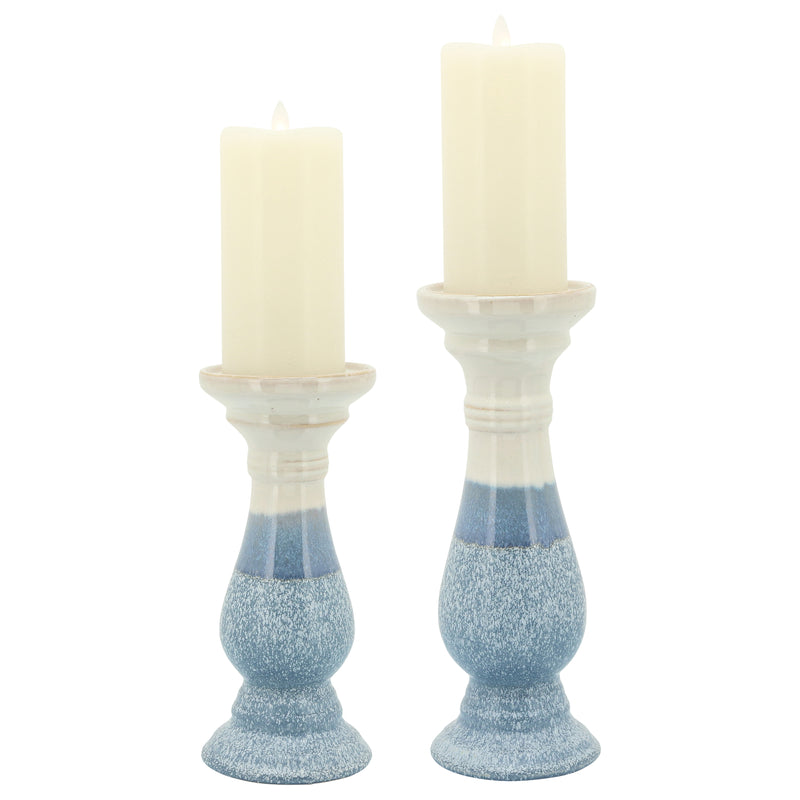 Cer, 10H Candle Holder, Skyblue