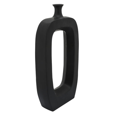 CER, 24 VASE W/ CUT-OUT, BLACK