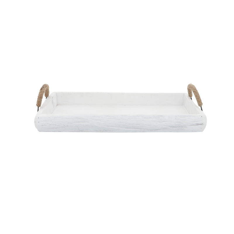 S/2 Wood Trays, White Wash