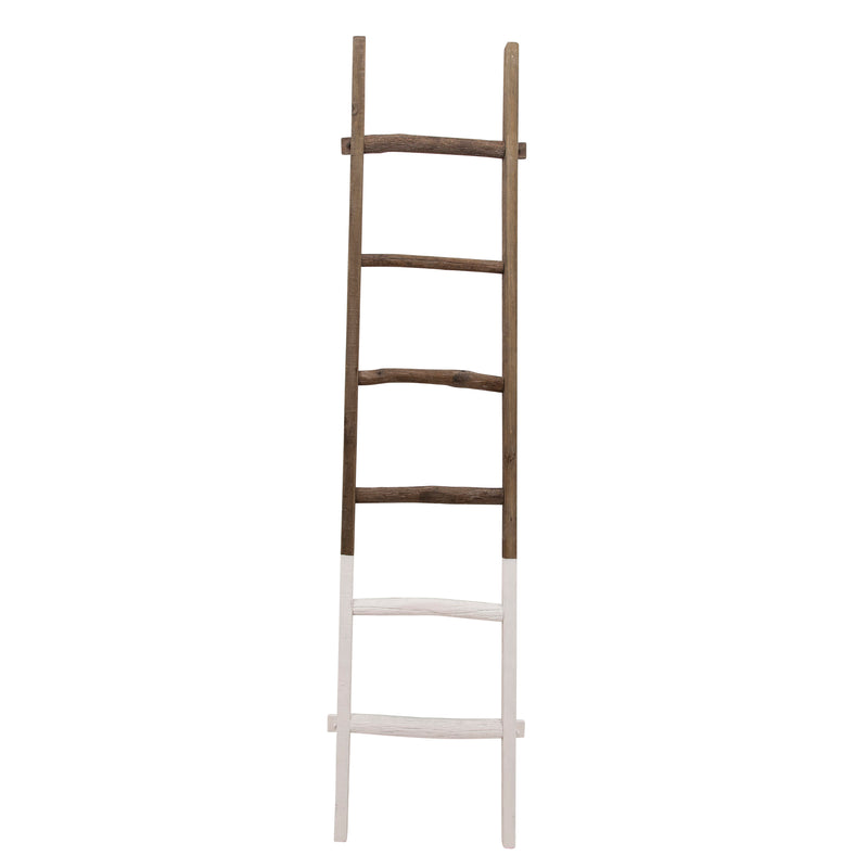 WOODEN , DECORATIVE 76 LADDER, 2-TONE WHITE