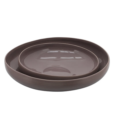 S/2 ORGANIC BOWLS 12/15, BEIGE