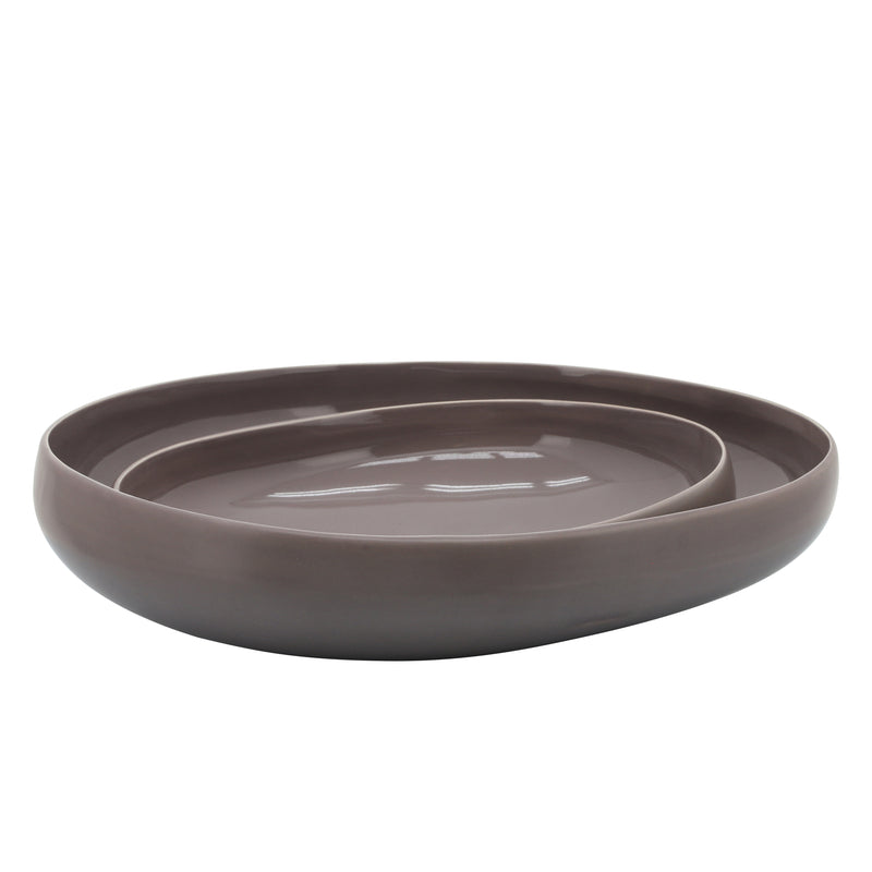 S/2 ORGANIC BOWLS 12/15, BEIGE