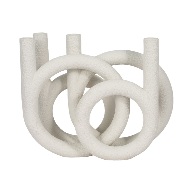 15 Looped 4-taper Candleholder, White