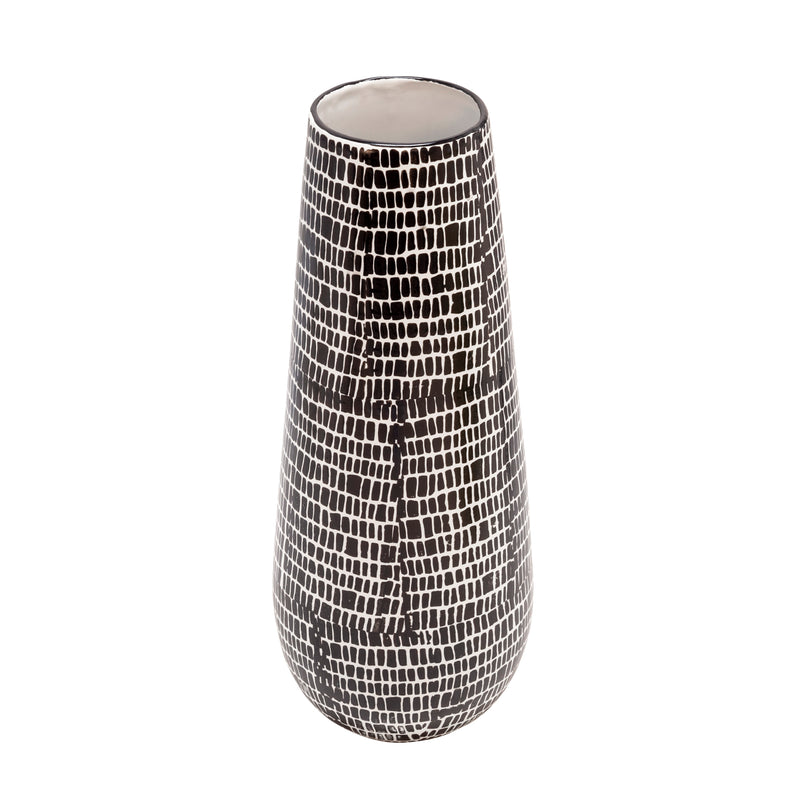 CERAMIC VASE 18, BLACK COBBLESTONE