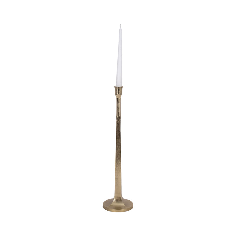 METAL, 20 SQUARED OFF TAPER CANDLEHOLDER, GOLD